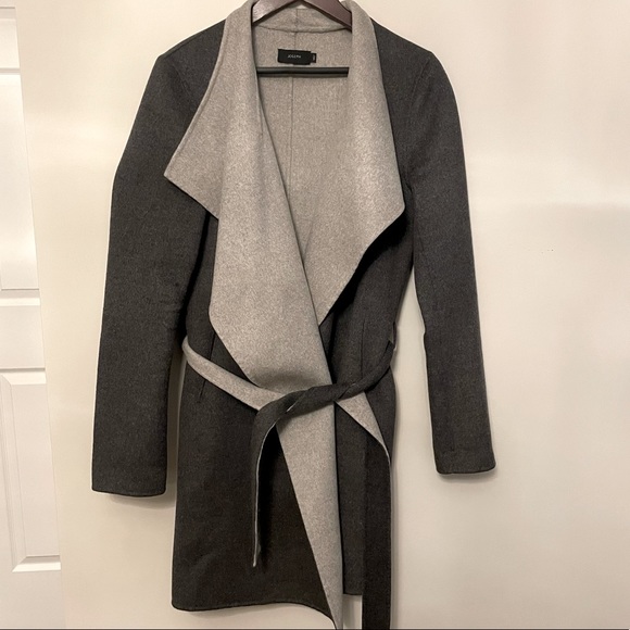 JOSEPH gray belted coat cashmere wool blend sz40 - Picture 1 of 10